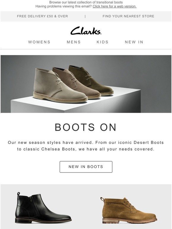 new season clarks boots