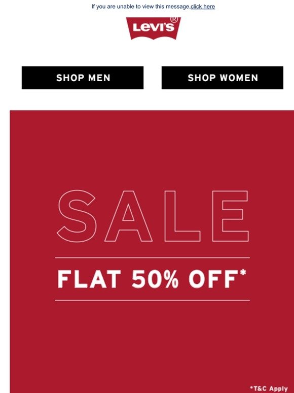 levi's 20 off email
