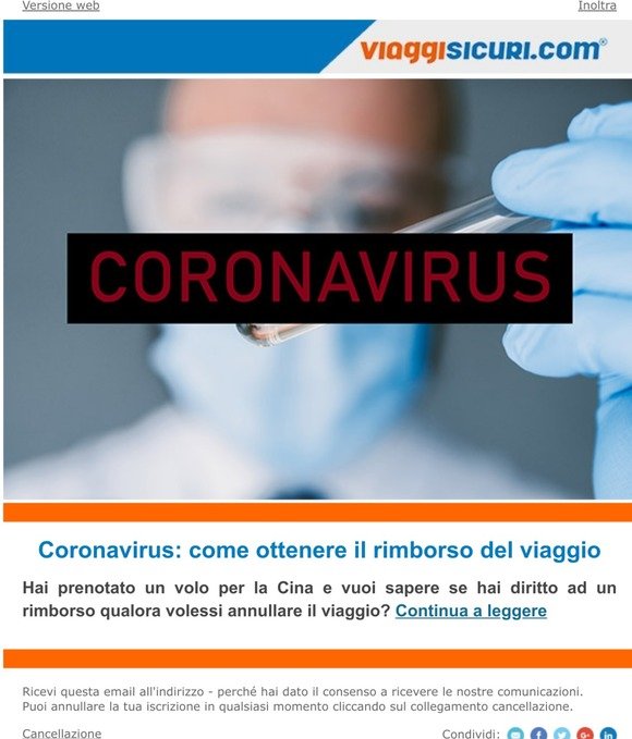 Coronavirus: cosa fare se sei in partenza ⚠