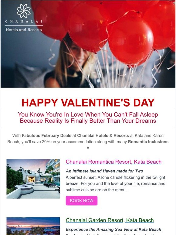 Chanalai Hotels and Resorts - Happy Valentine's Day