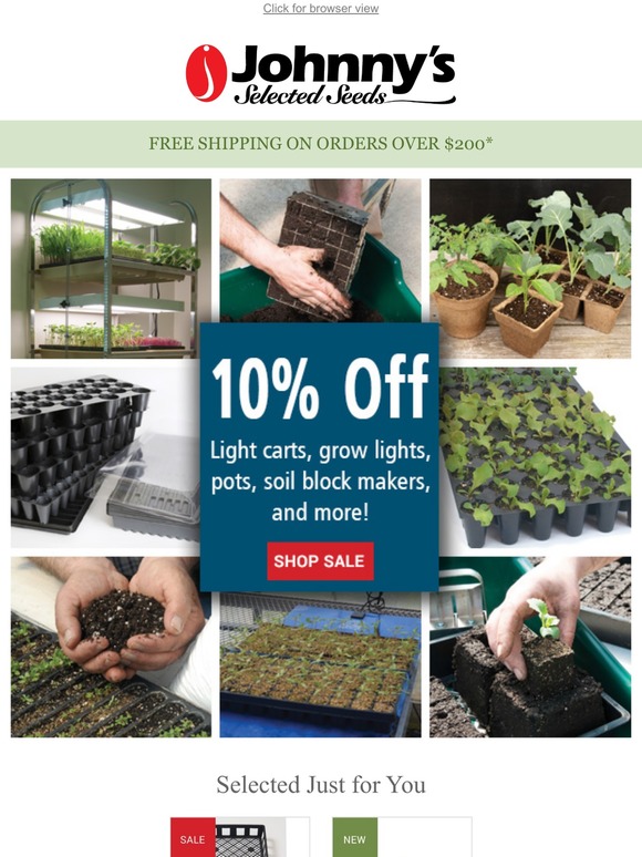Johnny's Selected Seeds Start Your Season with 10 Off Milled