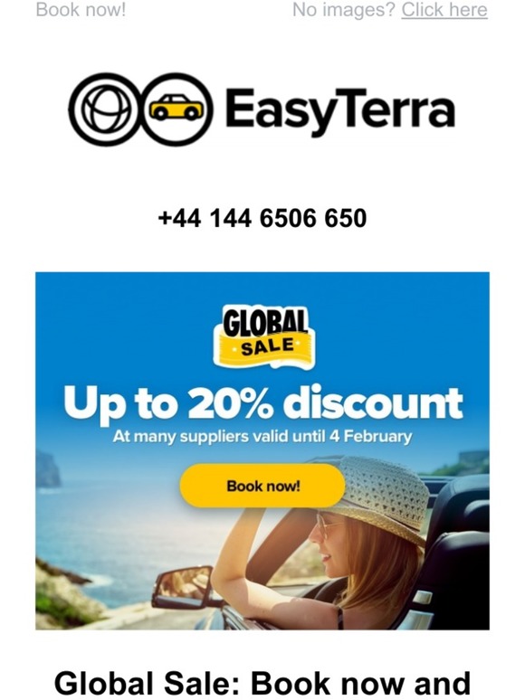 EasyTerra 🔥 Global Sale Up To 20 Off Car Rental Worldwide! Milled