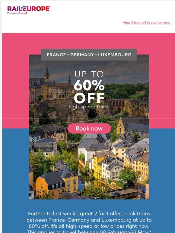 📢 Up to 60% off high-speed trains between France, Germany & Luxembourg 🚄 