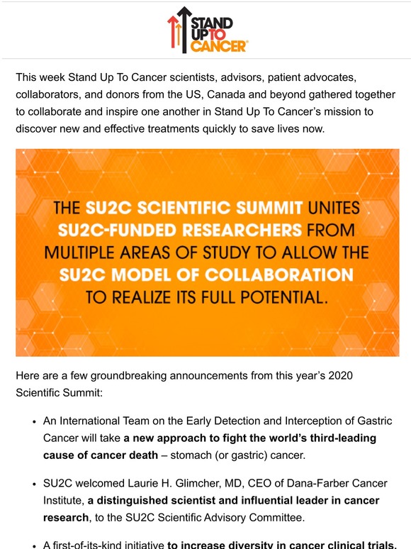 Stand Up To Cancer Shop An inside look at the 2020 SU2C scientific