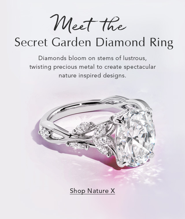 secret garden diamond ring set with pink gemstone