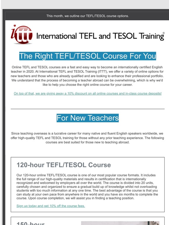 What TEFL Course is Right For You? 10% OFF TEFL courses