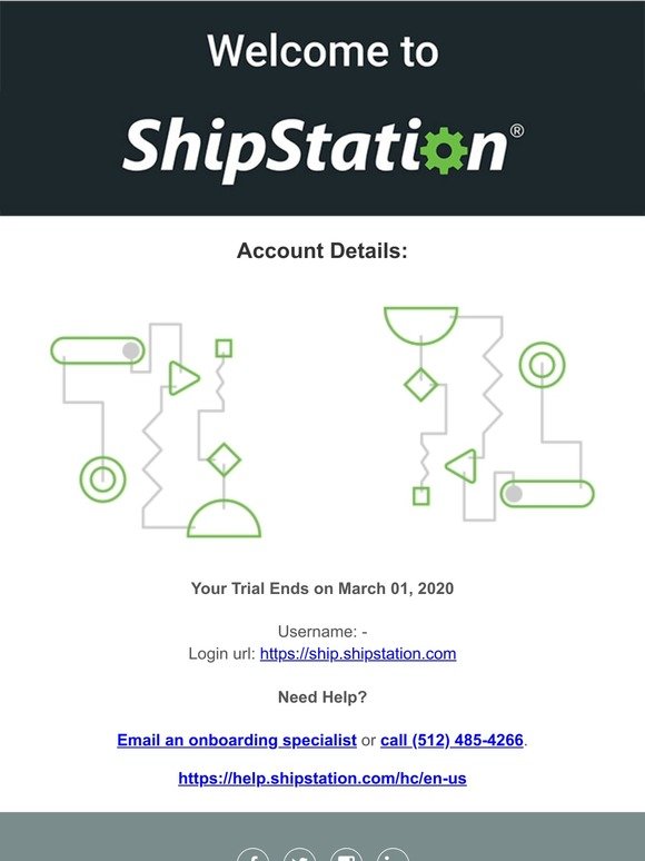 Welcome to ShipStation: Account Details