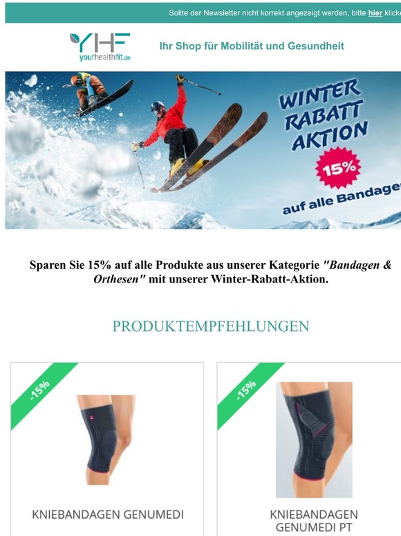 Große Winter-Rabatt-Aktion: 15% auf alle Bandagen & Orthesen