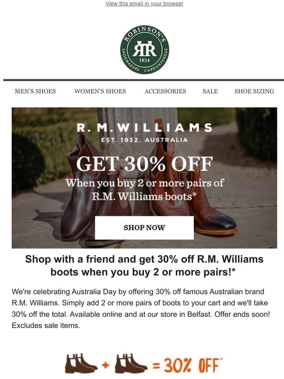 Robinson's Shoes: R.M. Williams Spring Summer 2020 Collection