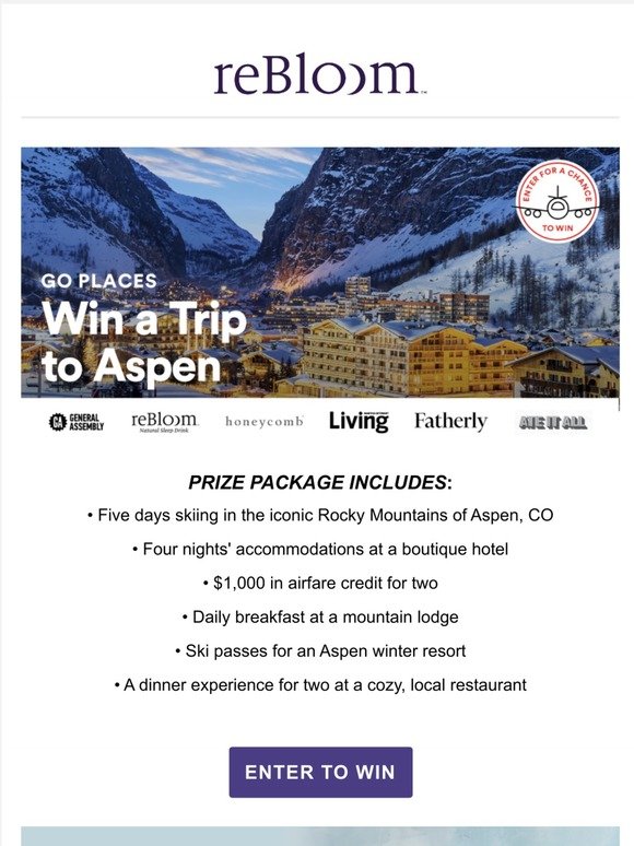 WIN a 5 day Aspen ski trip and $1000 airfare credit!