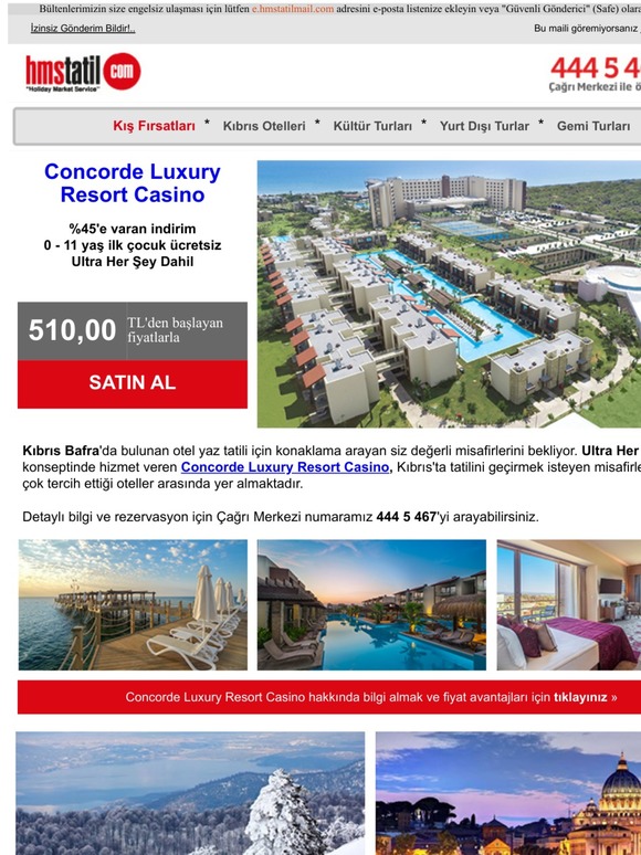 %45 indirim Concorde Luxury Resort Casino Kıbrıs'ta... Bu fırsatı kaçırmayın!