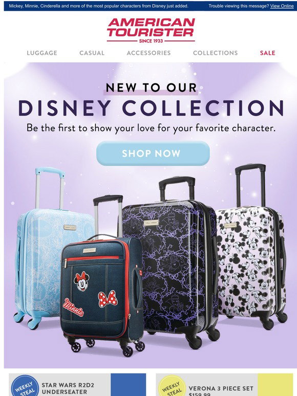American Tourister New To Our Disney Collection Be The First To Show Your Love For Your Favorite Character Milled