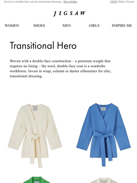 jigsaw double face coat