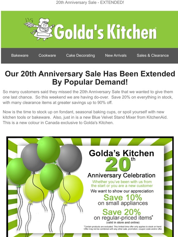 Extended By Popular Demand - 20th Anniversary Sale