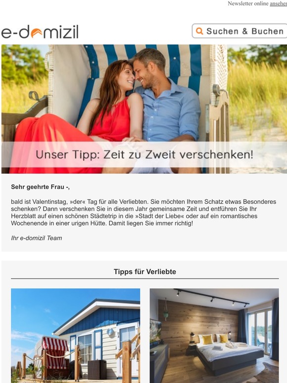 ❤ Bald ist Valentinstag – Verbringen Sie Zeit zu Zweit ❤