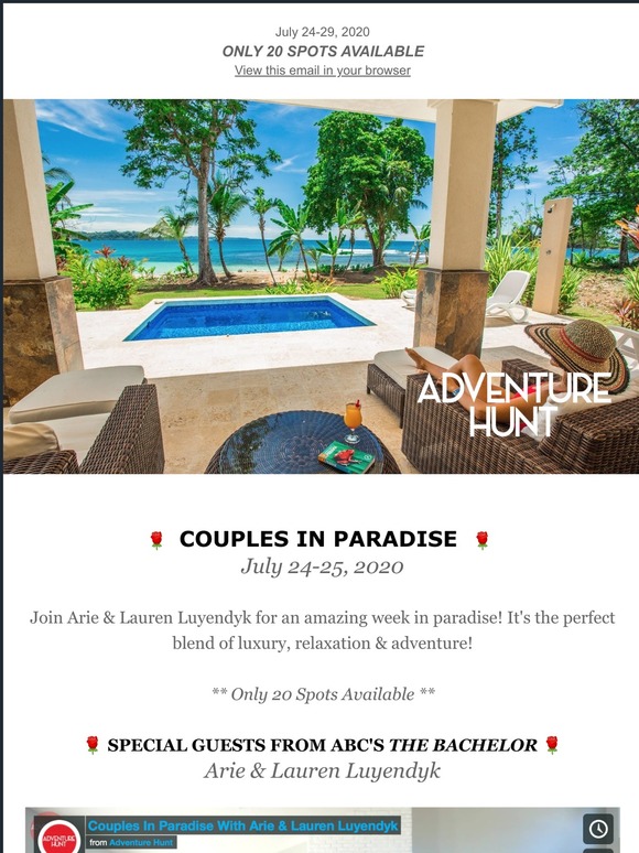 Couples In Paradise July 24-29 In Bocas del Toro, Panama 🌴 Only 20 Spots Available!