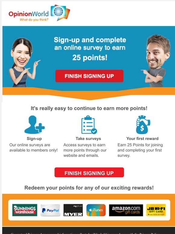 Finish signing up and start collecting rewards today!