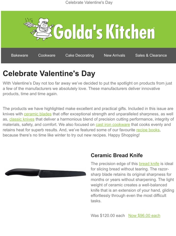 Practical Gifts for Valentine`s Day at Golda`s Kitchen