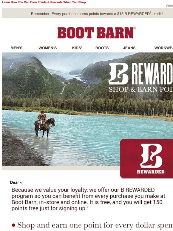 b rewarded boot barn