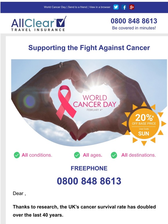 Hi , did you know it's World Cancer Day?