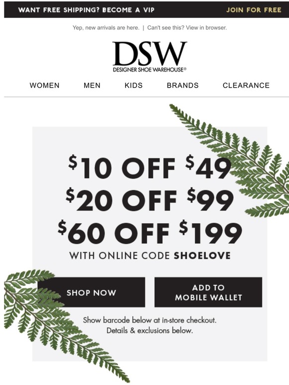 dsw 20 off 49