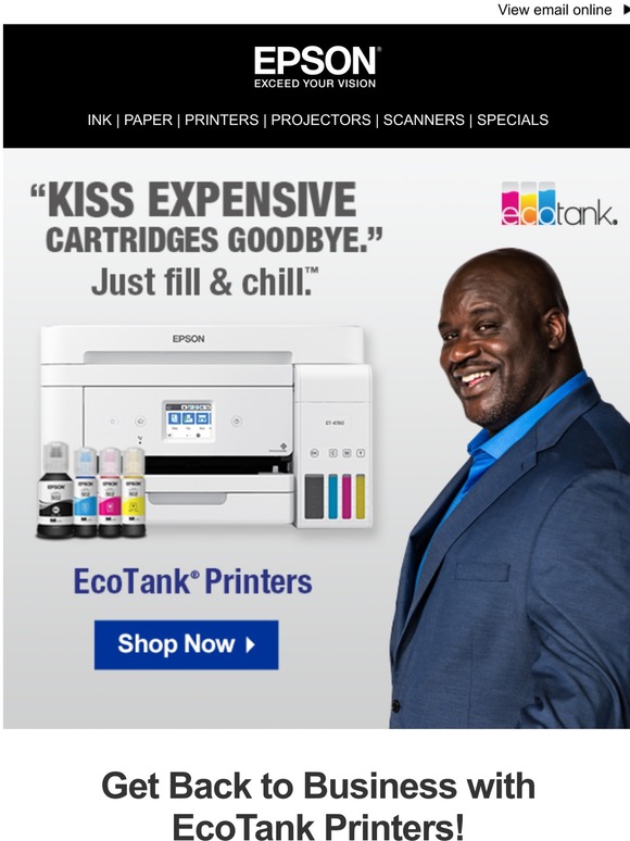 Epson Shaq Gets Back to Business with EcoTank Printers Milled