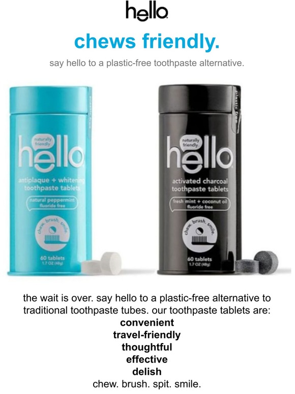 hello toothpaste tablets