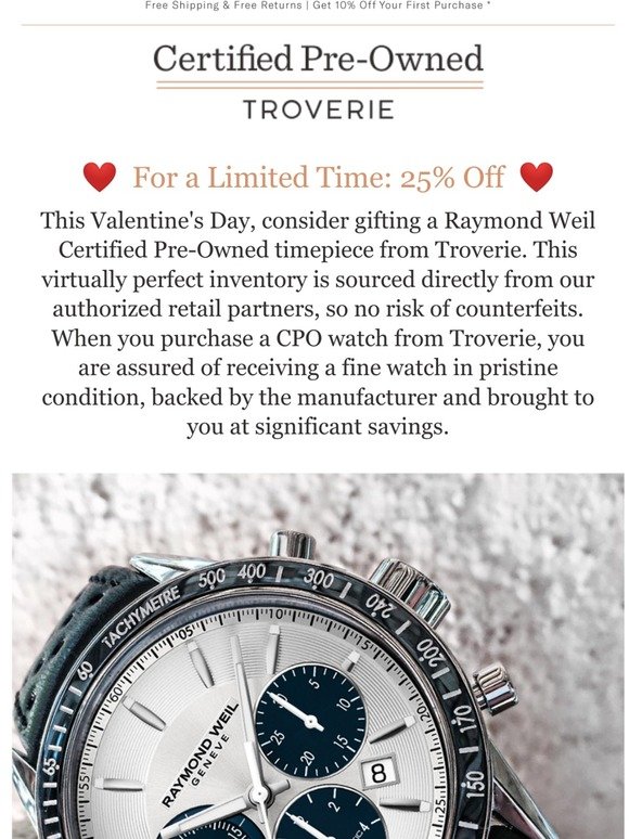 We ❤️ Certified Pre-Owned ⌚ for a ❤️🎁