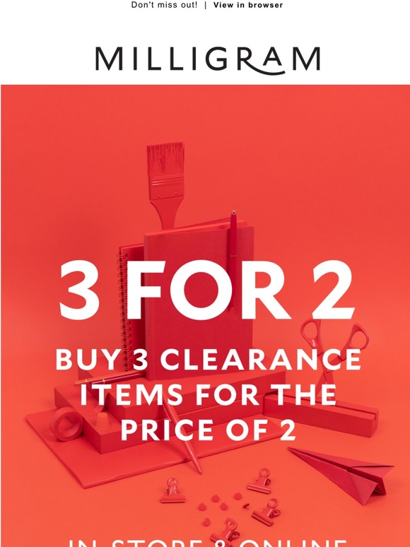 3 clearance items for the price of 2!