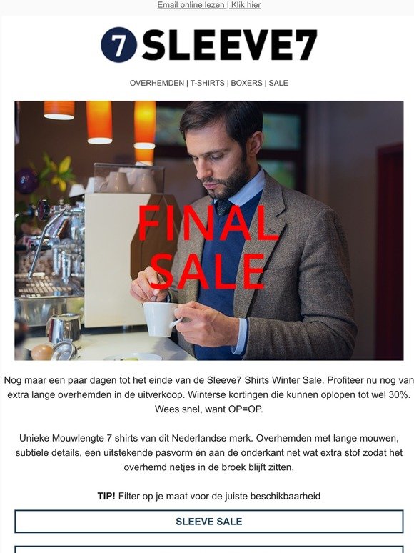 Sleeve7 Shirts Final Sale - Profiteer nu!
