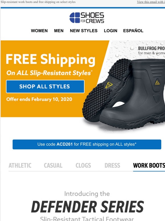 Shoes for Crews Free Shipping + Our Newest Work Shoe Collection with