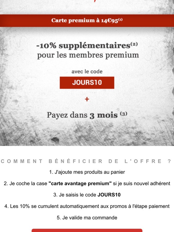 A ne pas rater : -10% cumulables avec les promos* !