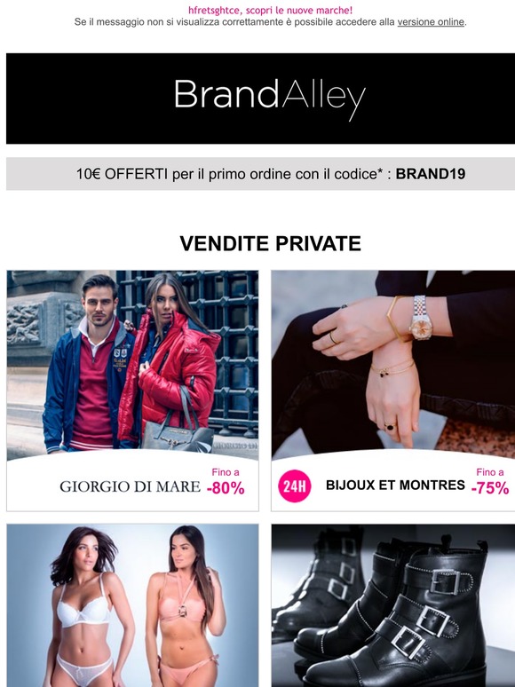 Giorgio Di Mare Apparel (-80%), Selezione di gioielli e orologi (-75%), Lili & Zoé (-80%) e altre 4 vendite online