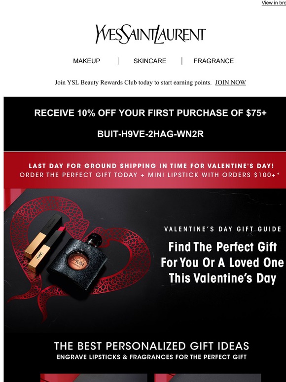 ysl first order discount