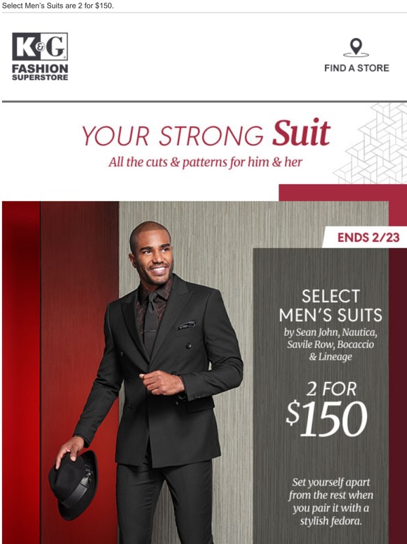 Black K&G Men's Suits / The Best K G Fashion Superstore Tv Commercials