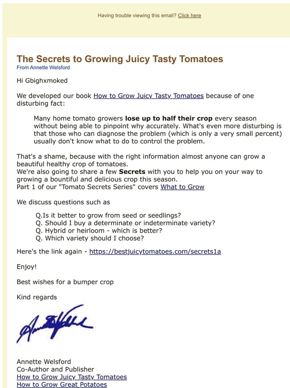 The Secrets to Growing Juicy Tasty Tomatoes  -