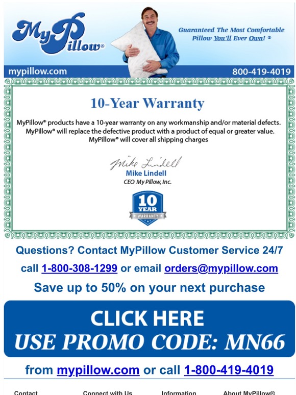 my pillow warranty registration