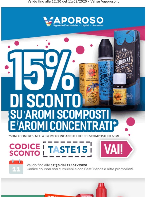 😊 , per te il 15% di Sconto Aromi Concentrati e Aromi Scomposti