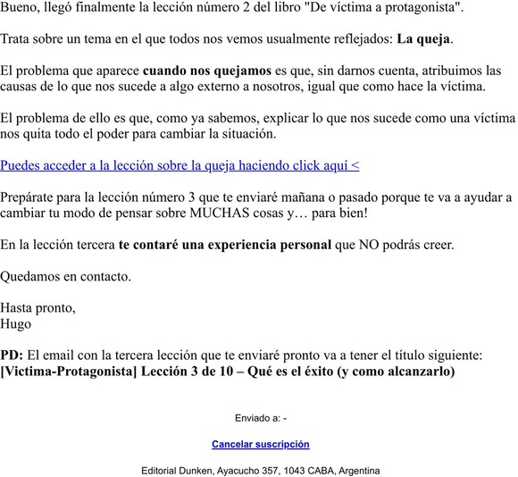 [Victima-Protagonista] Lección 2 de 10 – La queja no ayuda