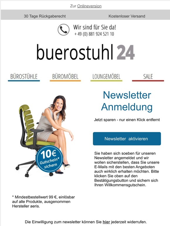 Bitte bestätigen Sie jetzt Ihre Newsletter-Anmeldung