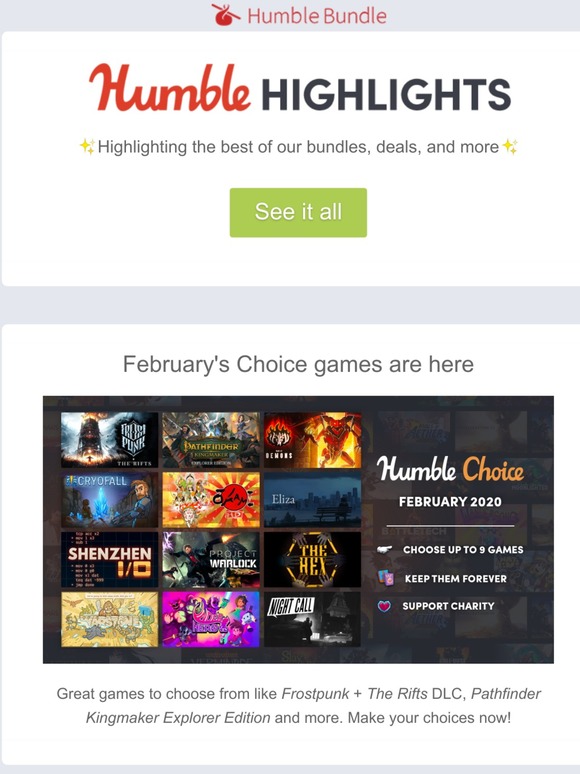 Epic Bundle - ❤ NEW Humble Choice Bundle