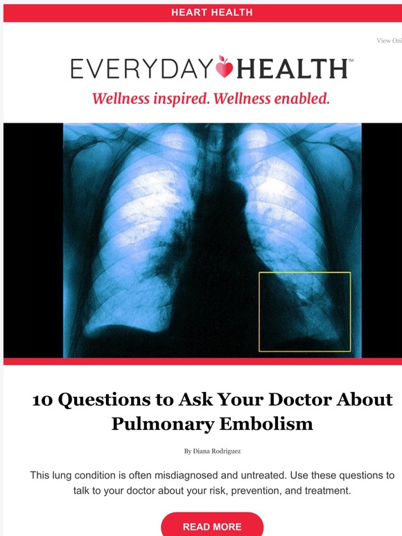 Lifescript: 10 Questions to Ask Your Doctor About Pulmonary Embolism ...