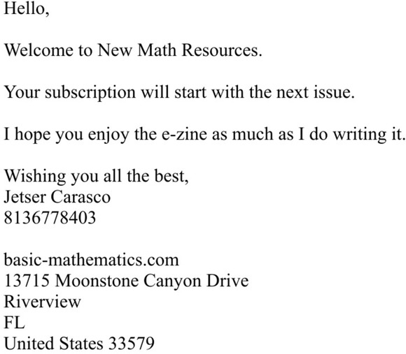 Welcome to New Math Resources