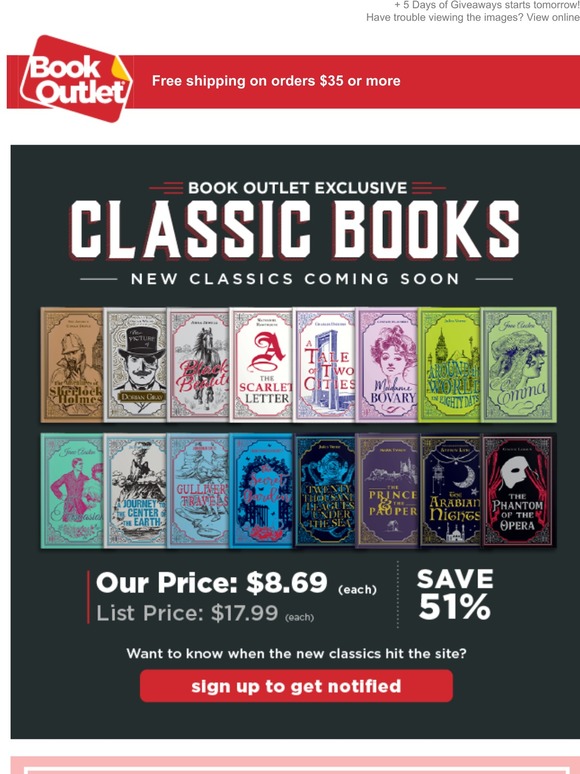 BookOutlet (US) Exclusive NEW Paper Mill Classics coming soon! Milled