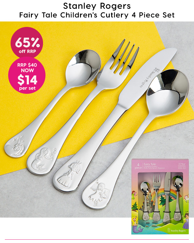 Stanley Rogers Children's Cutlery 4 Piece Set DINOSAURS Stainless Steel Gift Box 