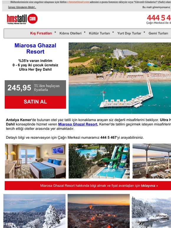 %35 indirim Miarosa Ghazal Resort Kemer'de... Bu fırsatı kaçırmayın!