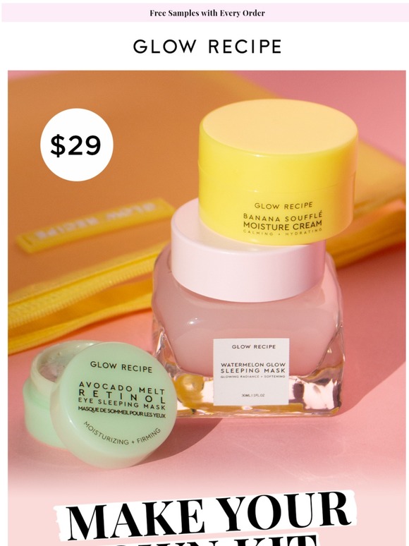 Glow Recipe Make your own kit for 29!🍉🍌💜 Milled