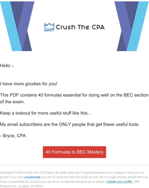 40 Formula to Memorize to Ace the BEC