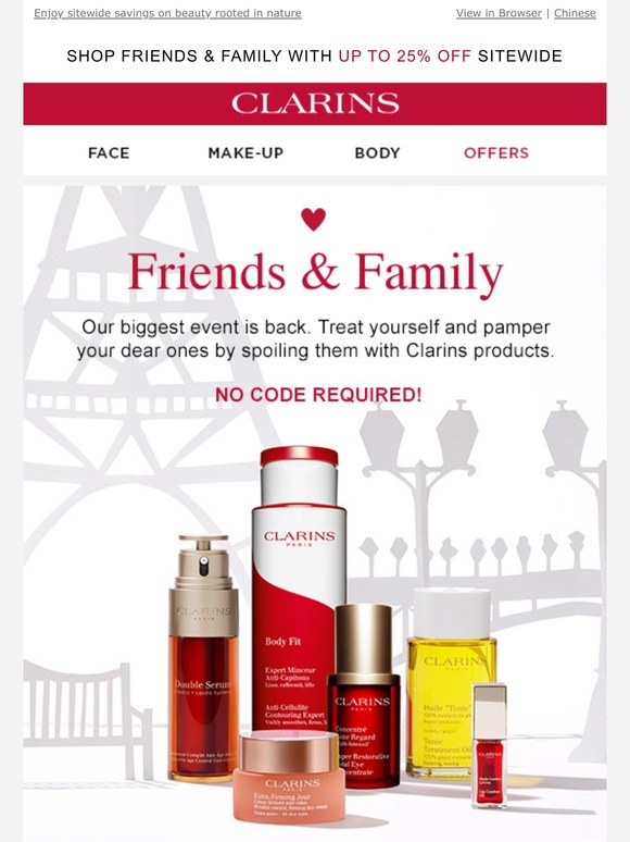 Clarins USA Friends & Family starts now! Up to 25 off sitewide Milled