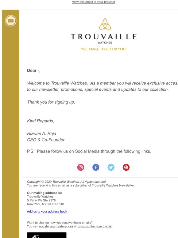 Welcome To Trouvaille Watches